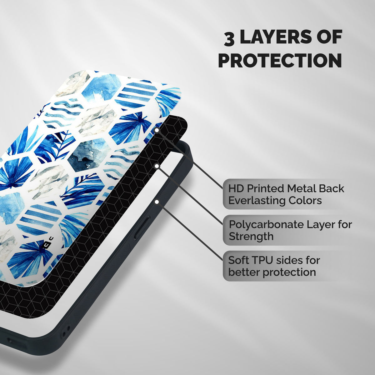 Beach Vibes Pentagon Design Shockproof Hybrid Protection (Metal + TPU) Back Case Cover