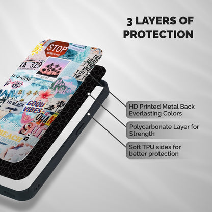 Beaching Life Shockproof Hybrid Protection (Metal + TPU) Back Case Cover