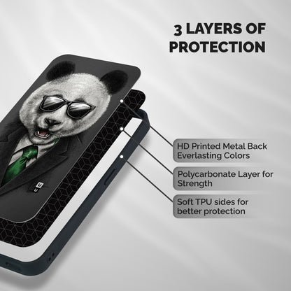 Bear Face Shockproof Hybrid Protection (Metal + TPU) Back Case Cover