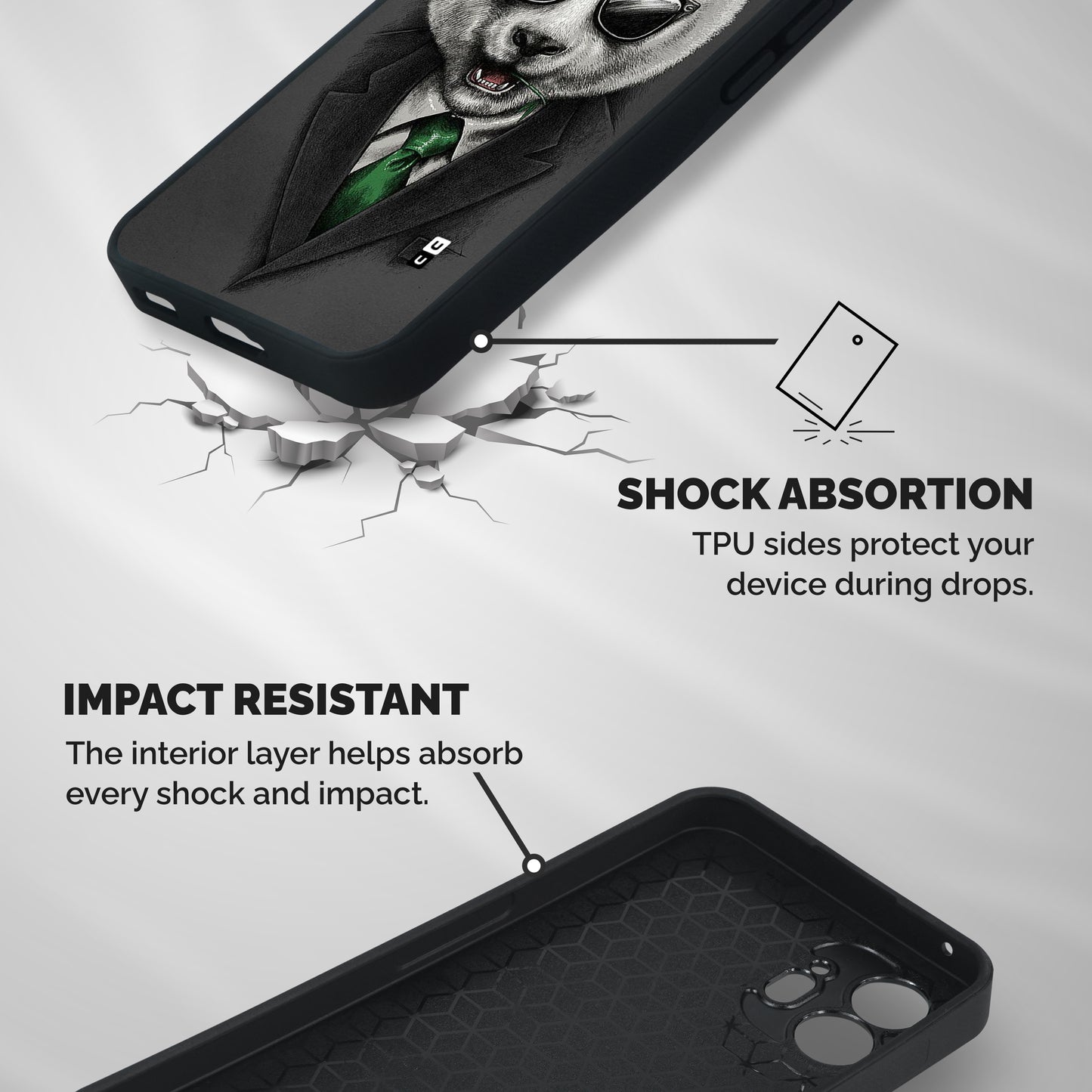 Bear Face Shockproof Hybrid Protection (Metal + TPU) Back Case Cover