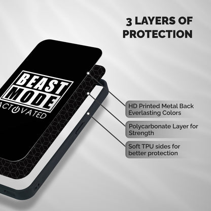 Beast Mode Activated Shockproof Hybrid Protection (Metal + TPU) Back Case Cover