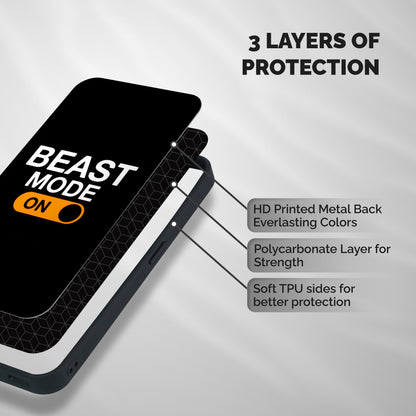 Beast Mode Switched On Shockproof Hybrid Protection (Metal + TPU) Back Case Cover