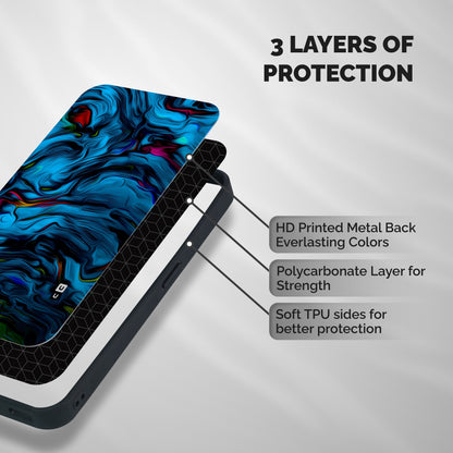 Beautiful Abstract Design Art Shockproof Hybrid Protection (Metal + TPU) Back Case Cover