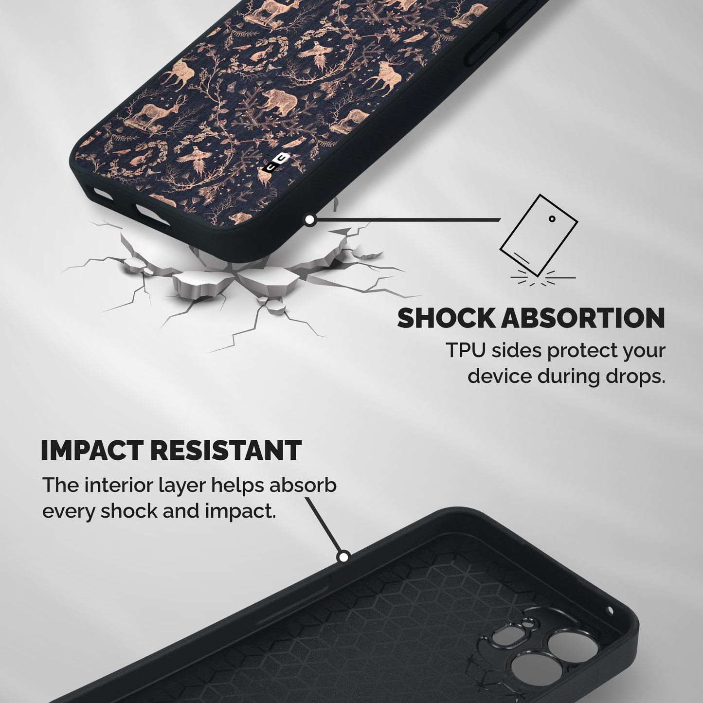 Beautiful Animal Design Shockproof Hybrid Protection (Metal + TPU) Back Case Cover