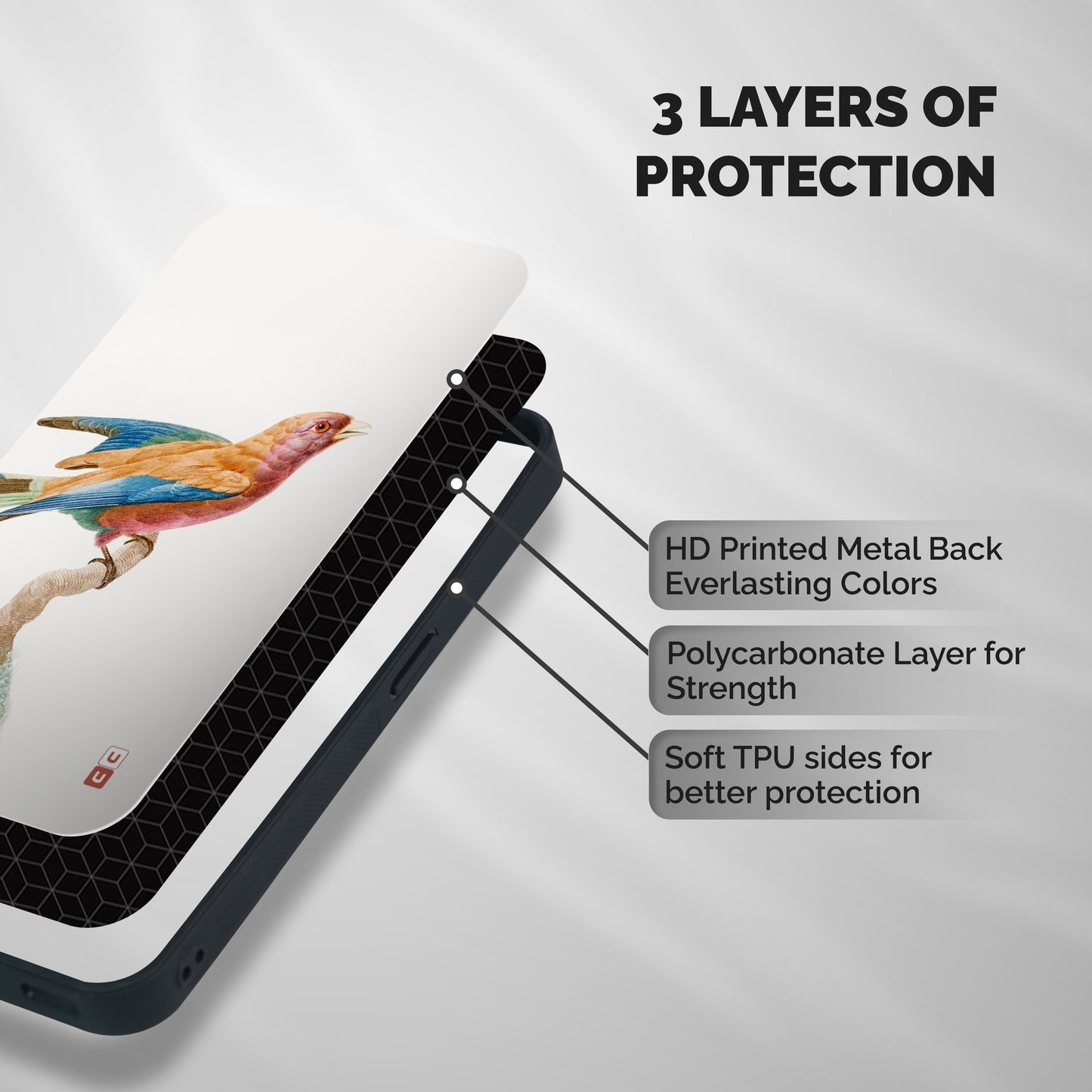 Beautiful Bird Shockproof Hybrid Protection (Metal + TPU) Back Case Cover
