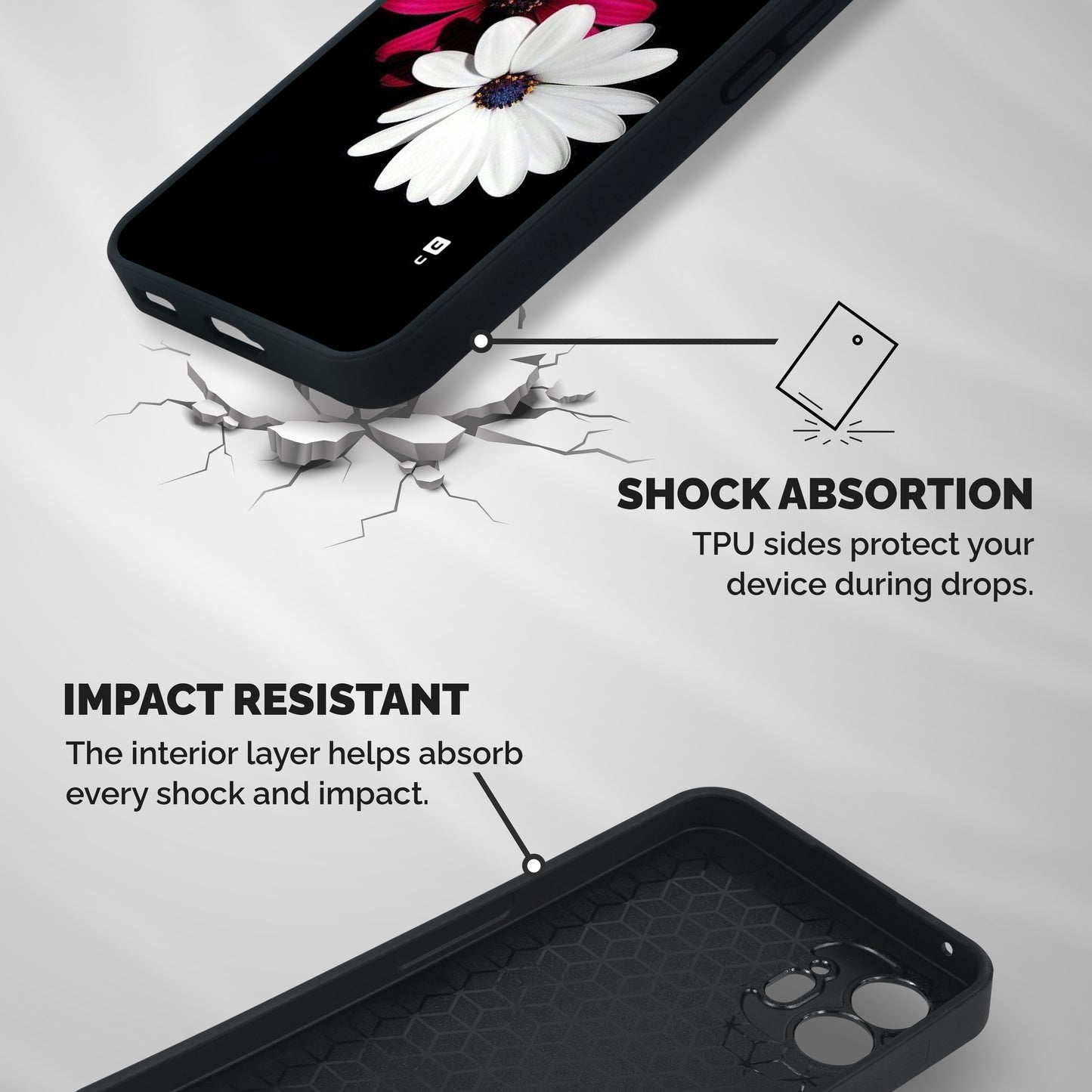 Beautiful Blooming Shockproof Hybrid Protection (Metal + TPU) Back Case Cover