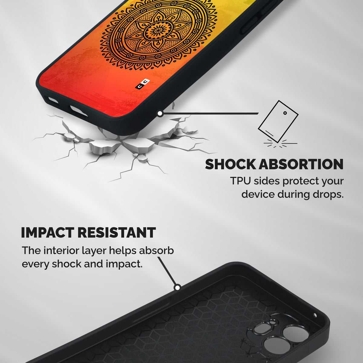 Beautiful Circle Art Shockproof Hybrid Protection (Metal + TPU) Back Case Cover