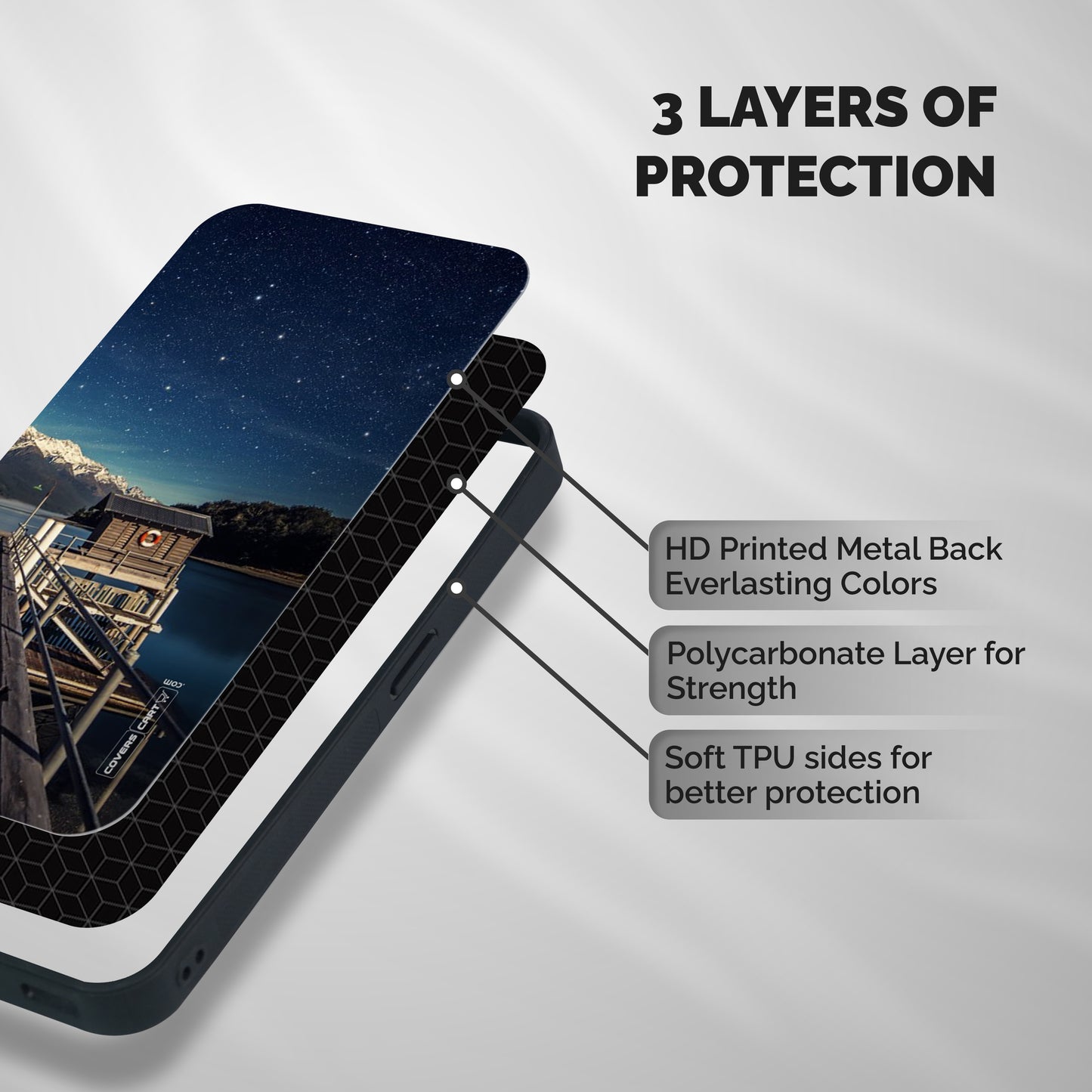 Beautiful Dock Hut Shockproof Hybrid Protection (Metal + TPU) Back Case Cover