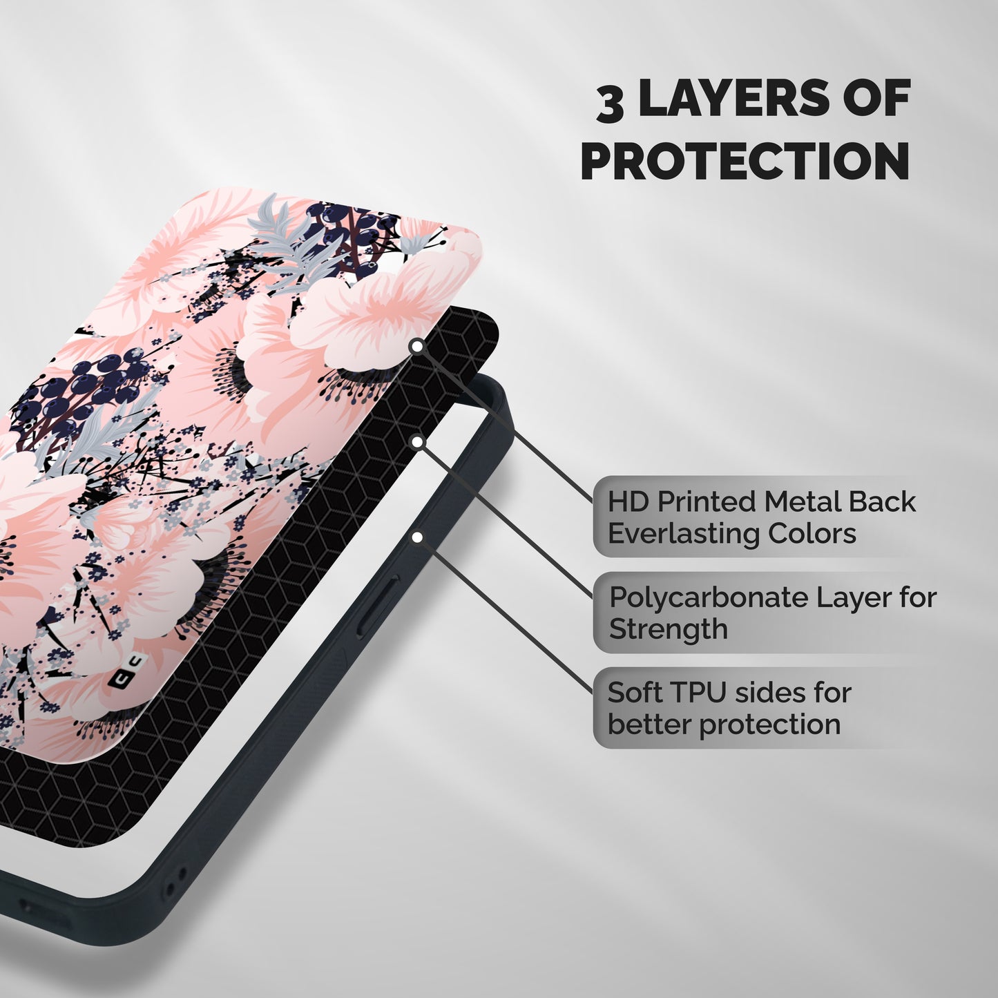 Beautiful Flowers Shockproof Hybrid Protection (Metal + TPU) Back Case Cover