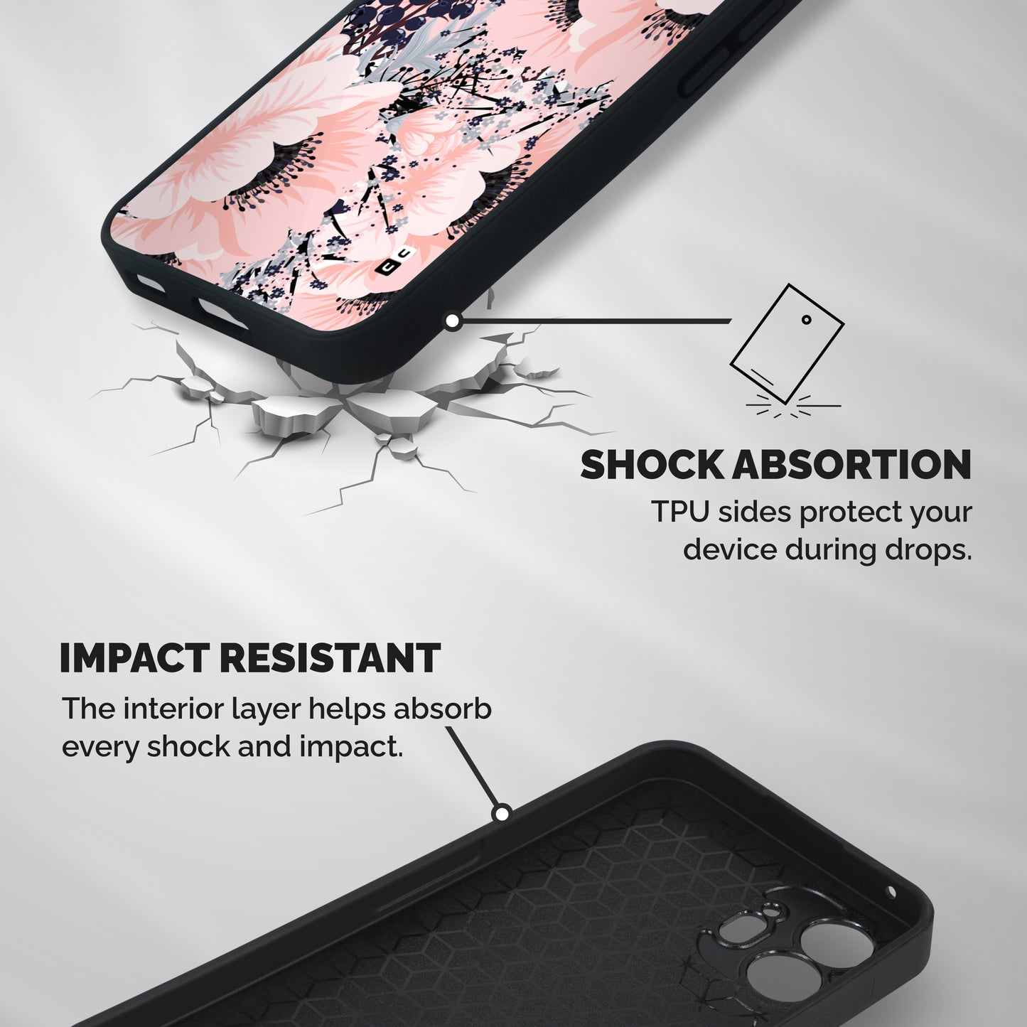 Beautiful Flowers Shockproof Hybrid Protection (Metal + TPU) Back Case Cover