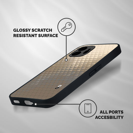 Beautiful Golden Pattern Shockproof Hybrid Protection (Metal + TPU) Back Case Cover