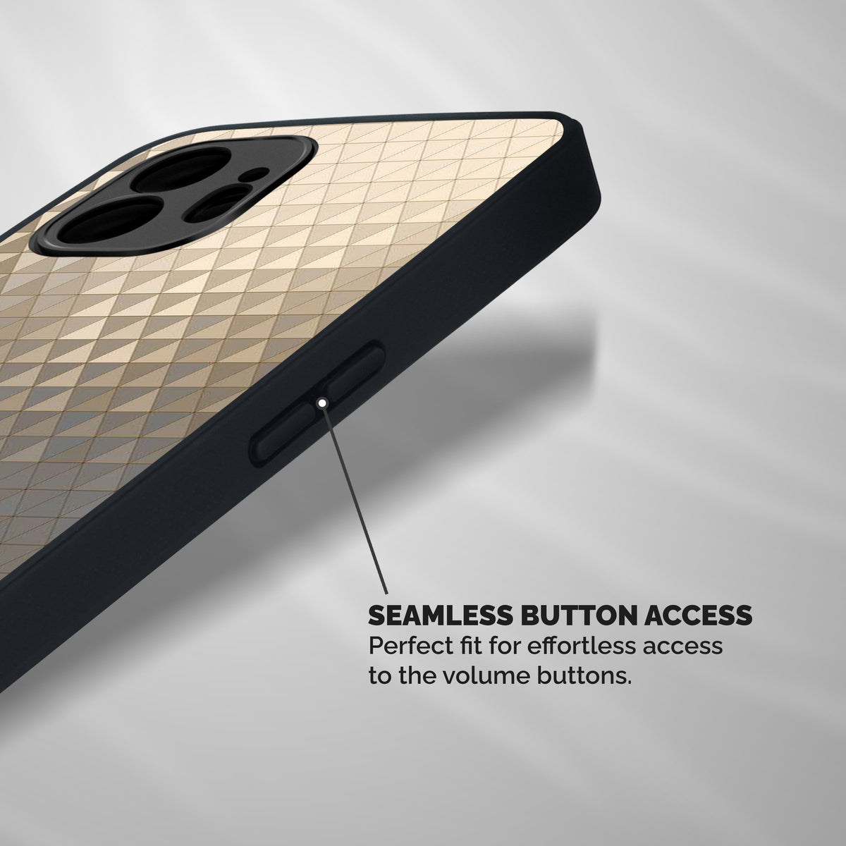 Beautiful Golden Pattern Shockproof Hybrid Protection (Metal + TPU) Back Case Cover
