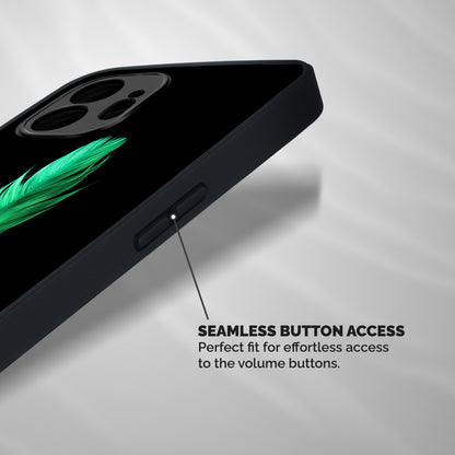 Beautiful Green Feather Shockproof Hybrid Protection (Metal + TPU) Back Case Cover