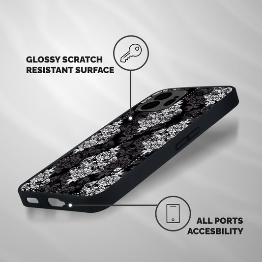 Beautiful Grey Pattern Shockproof Hybrid Protection (Metal + TPU) Back Case Cover