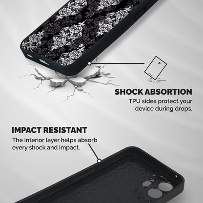 Beautiful Grey Pattern Shockproof Hybrid Protection (Metal + TPU) Back Case Cover