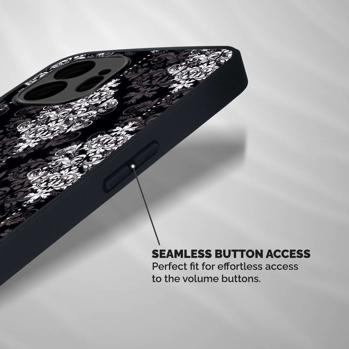 Beautiful Grey Pattern Shockproof Hybrid Protection (Metal + TPU) Back Case Cover