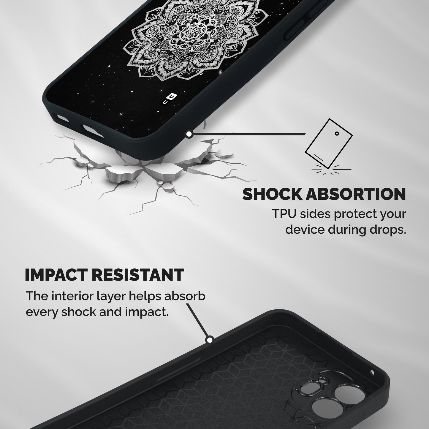 Beautiful Mandala Design Shockproof Hybrid Protection (Metal + TPU) Back Case Cover