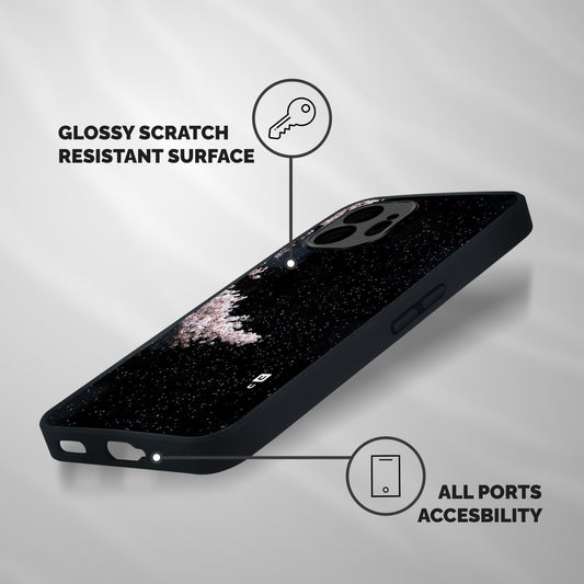 Beautiful Night Sky Flowers Shockproof Hybrid Protection (Metal + TPU) Back Case Cover