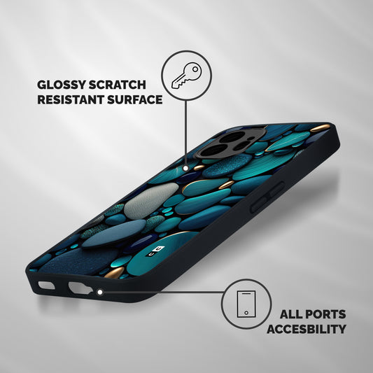 Beautiful Pebble Stones Shockproof Hybrid Protection (Metal + TPU) Back Case Cover