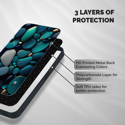 Beautiful Pebble Stones Shockproof Hybrid Protection (Metal + TPU) Back Case Cover