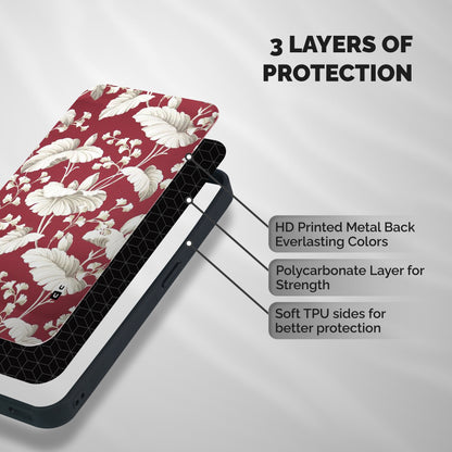 Beautiful Petals Shockproof Hybrid Protection (Metal + TPU) Back Case Cover