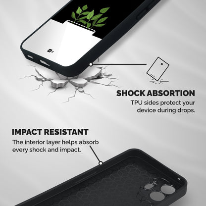 Beautiful Plant Pot Minimalistic Shockproof Hybrid Protection (Metal + TPU) Back Case Cover