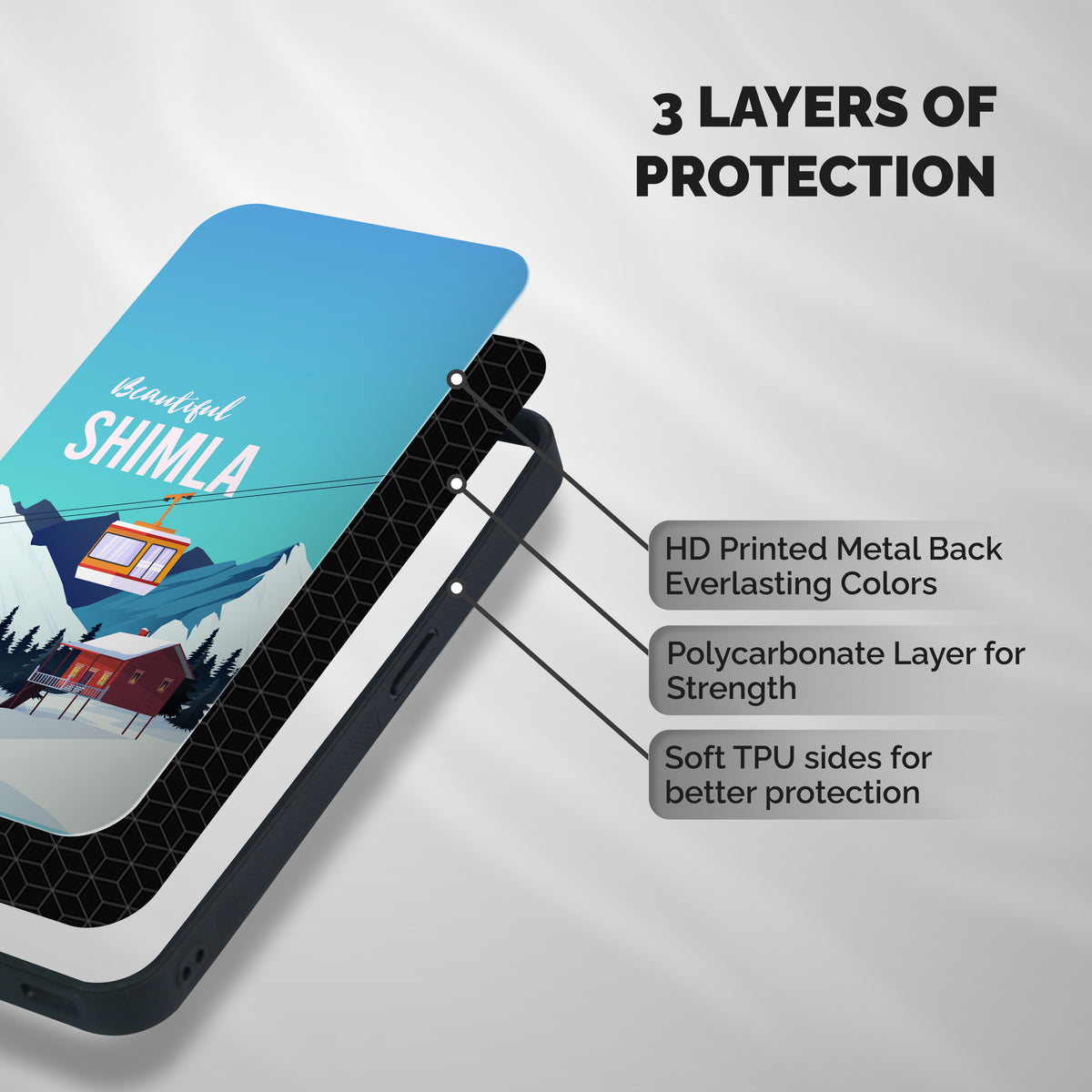 Beautiful Shimla Shockproof Hybrid Protection (Metal + TPU) Back Case Cover