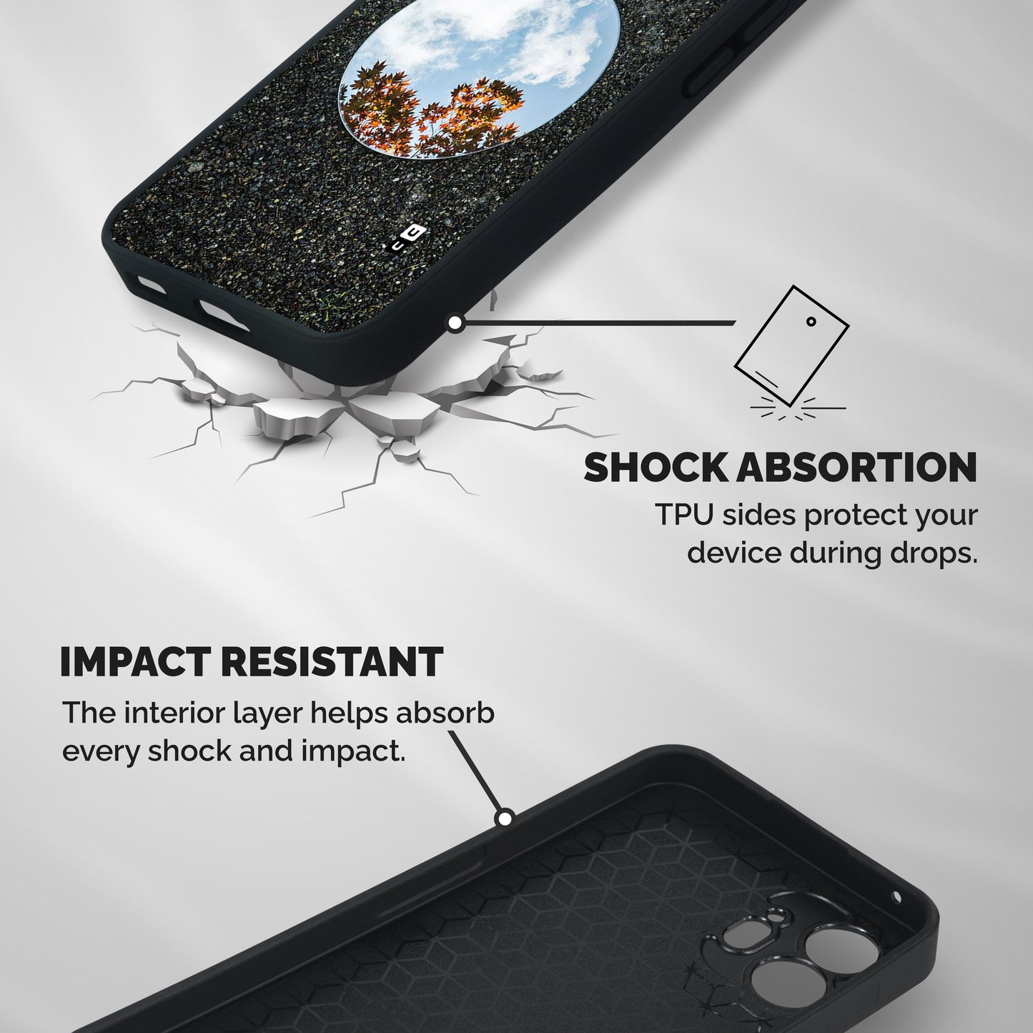 Beautiful Sky Leaves Shockproof Hybrid Protection (Metal + TPU) Back Case Cover