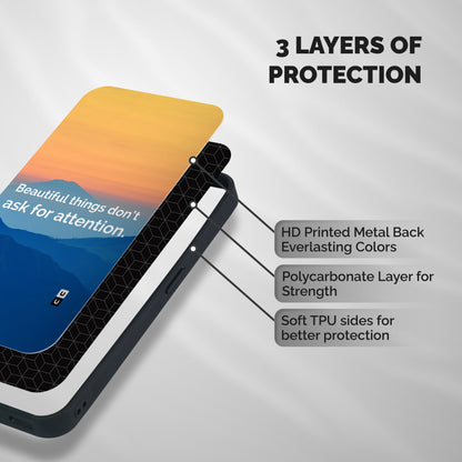 Beautiful Things Quote Shockproof Hybrid Protection (Metal + TPU) Back Case Cover