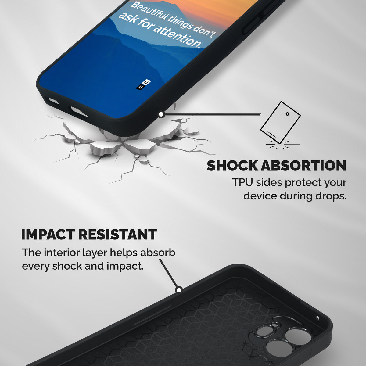 Beautiful Things Quote Shockproof Hybrid Protection (Metal + TPU) Back Case Cover