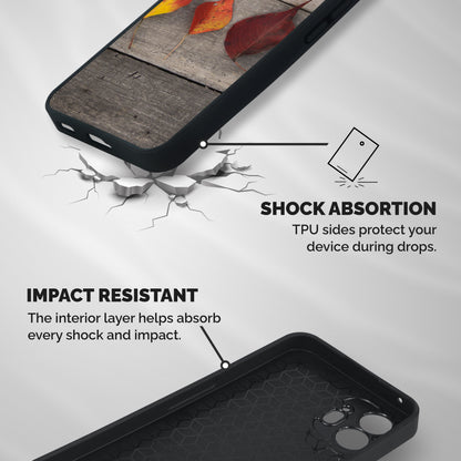 Beautiful Wood Leafs Shockproof Hybrid Protection (Metal + TPU) Back Case Cover