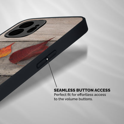 Beautiful Wood Leafs Shockproof Hybrid Protection (Metal + TPU) Back Case Cover