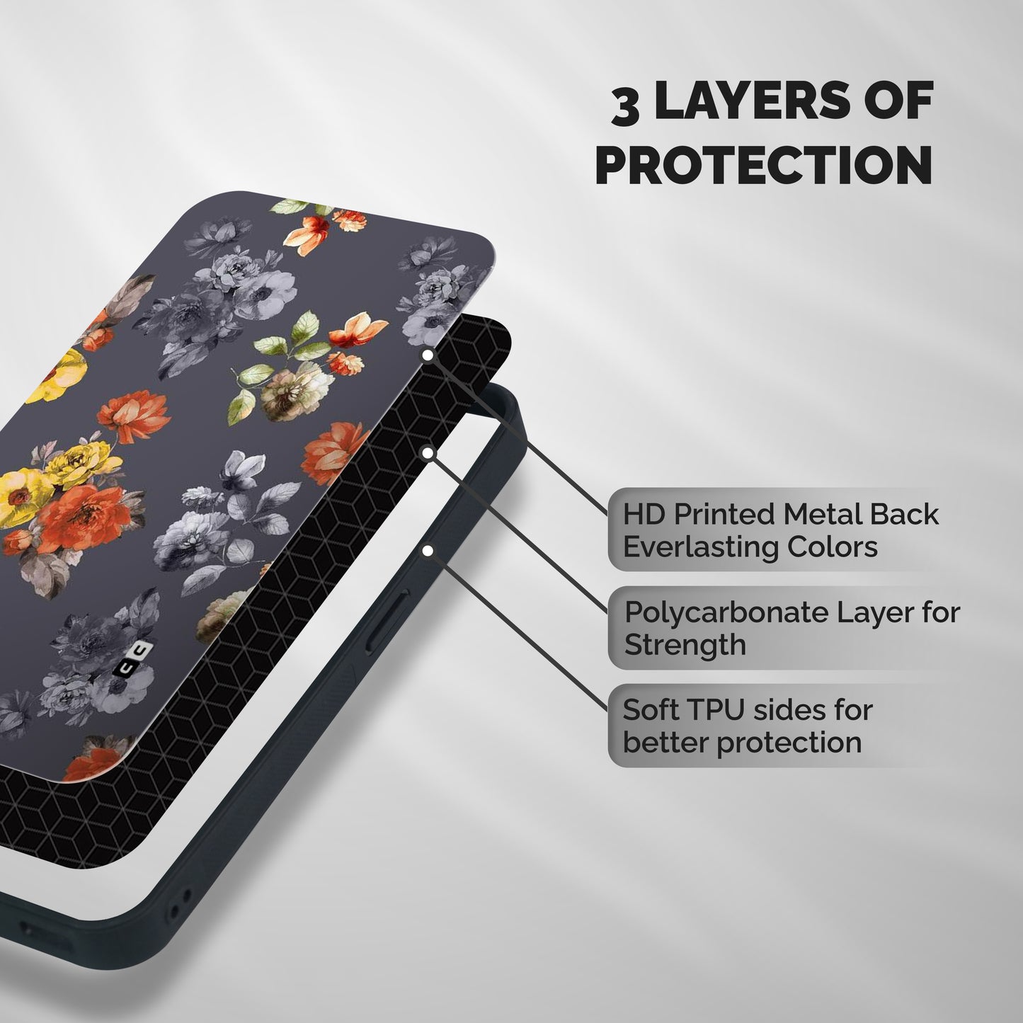 Beauty Art Bloom Shockproof Hybrid Protection (Metal + TPU) Back Case Cover