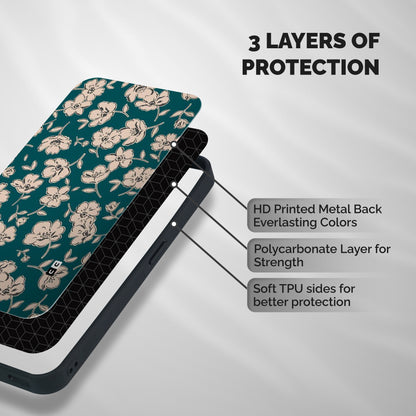 Beauty Green Bloom Shockproof Hybrid Protection (Metal + TPU) Back Case Cover