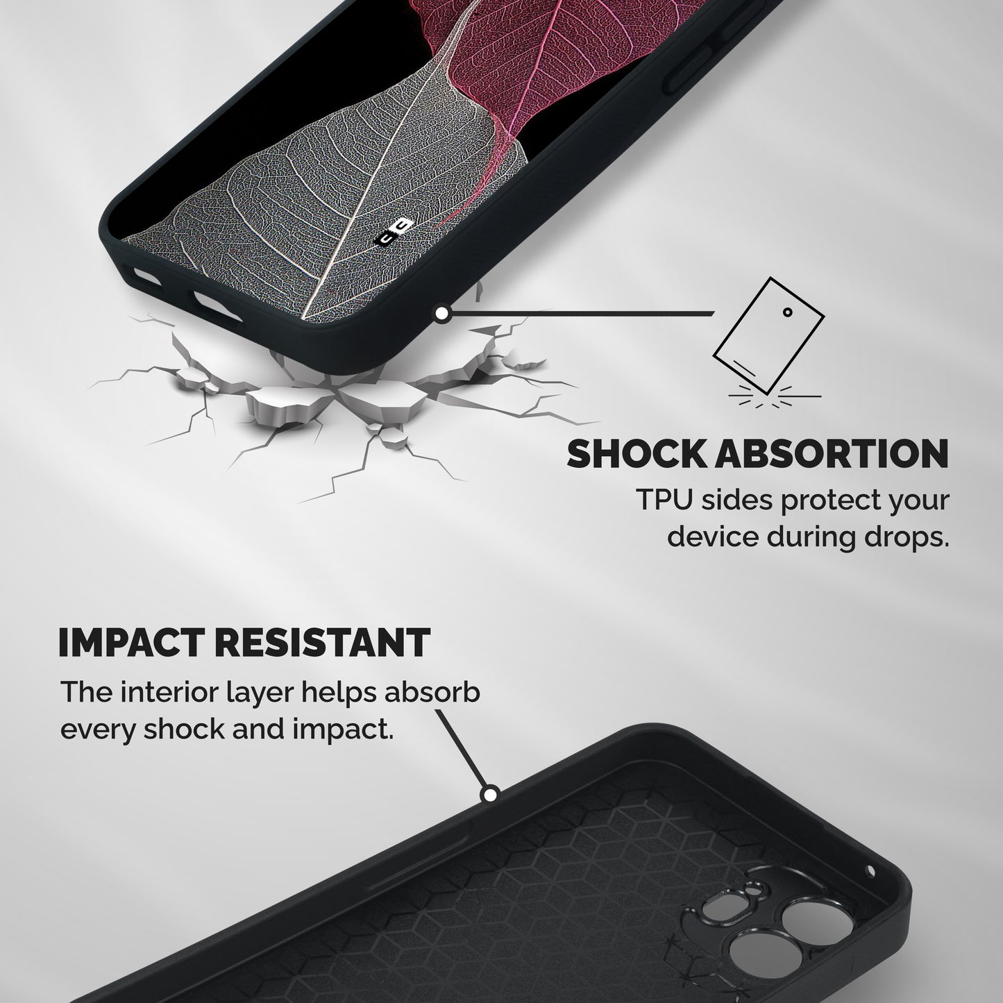 Beauty Leaf Shockproof Hybrid Protection (Metal + TPU) Back Case Cover
