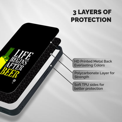 Beer Life Shockproof Hybrid Protection (Metal + TPU) Back Case Cover