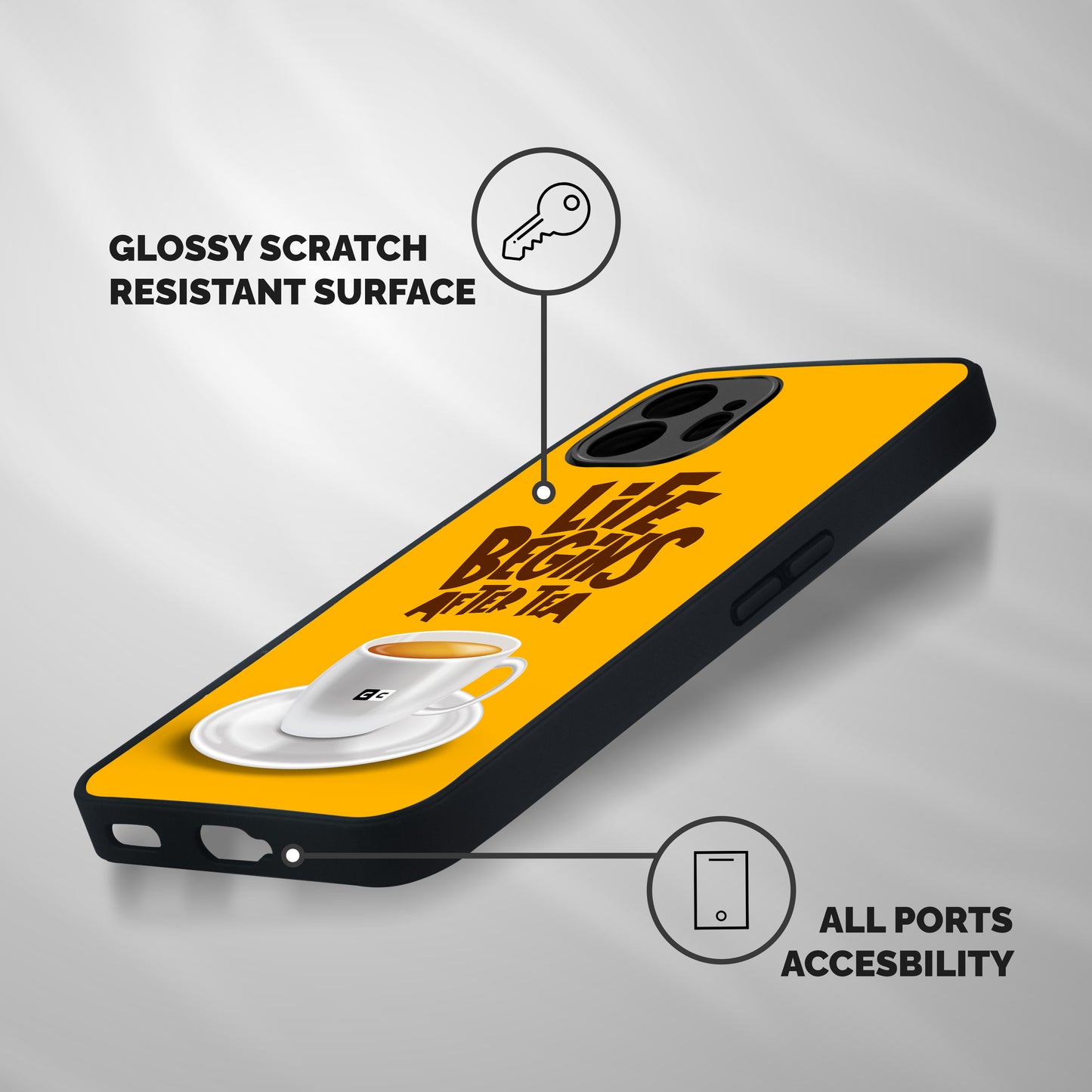 Begins After Tea Shockproof Hybrid Protection (Metal + TPU) Back Case Cover