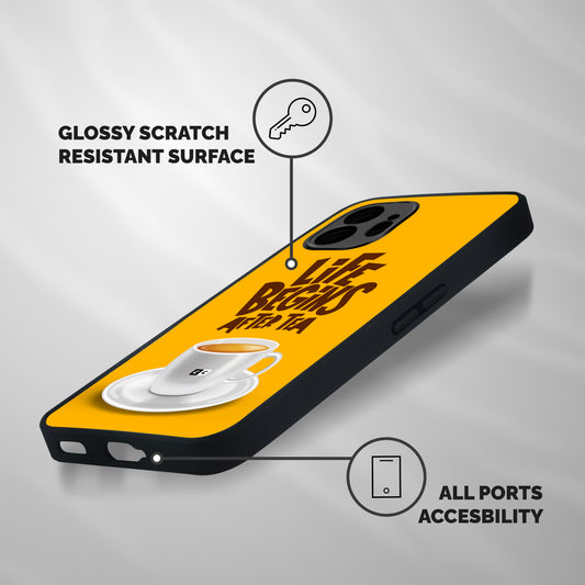 Begins After Tea Shockproof Hybrid Protection (Metal + TPU) Back Case Cover