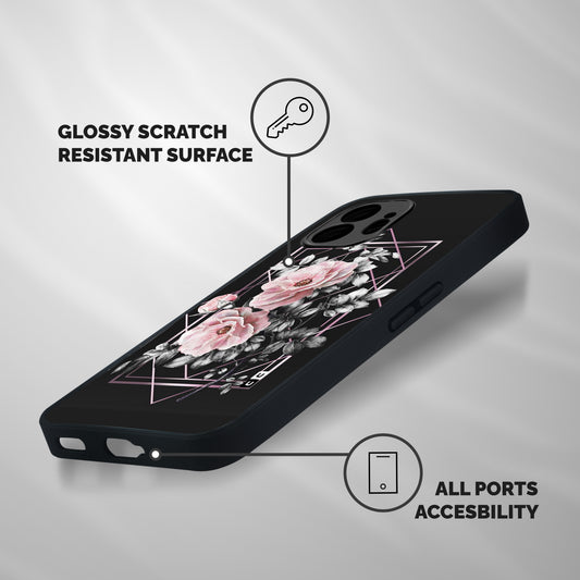 Beguilling Pink Floral Shockproof Hybrid Protection (Metal + TPU) Back Case Cover