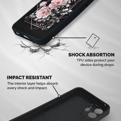 Beguilling Pink Floral Shockproof Hybrid Protection (Metal + TPU) Back Case Cover