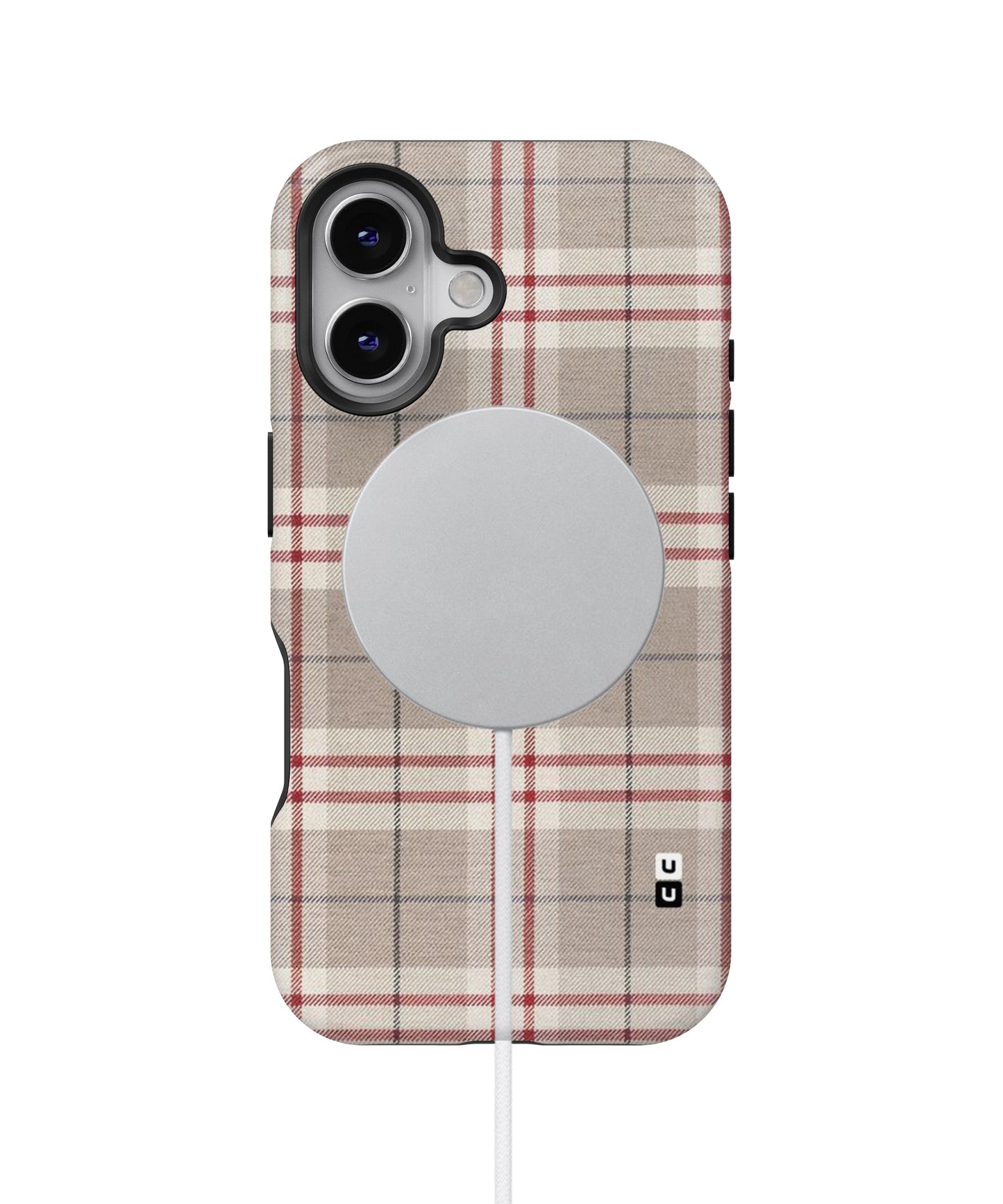 Beige Red Check MagSafe Bumper Case