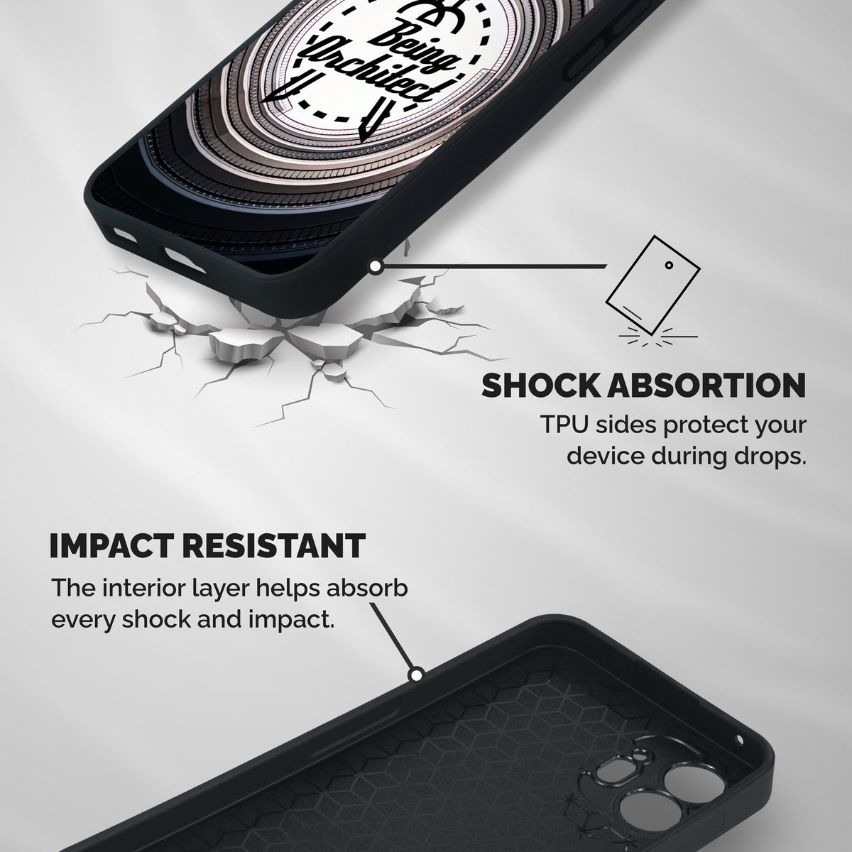 Being Architect Shockproof Hybrid Protection (Metal + TPU) Back Case Cover