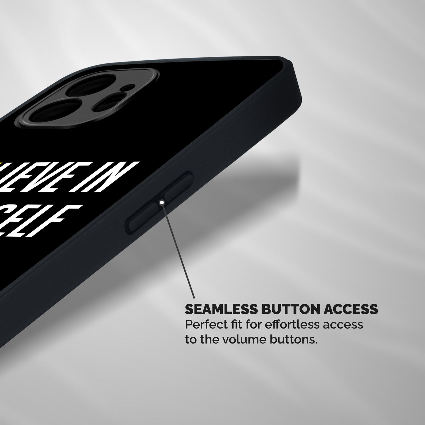 Believe In Yourself Black Shockproof Hybrid Protection (Metal + TPU) Back Case Cover
