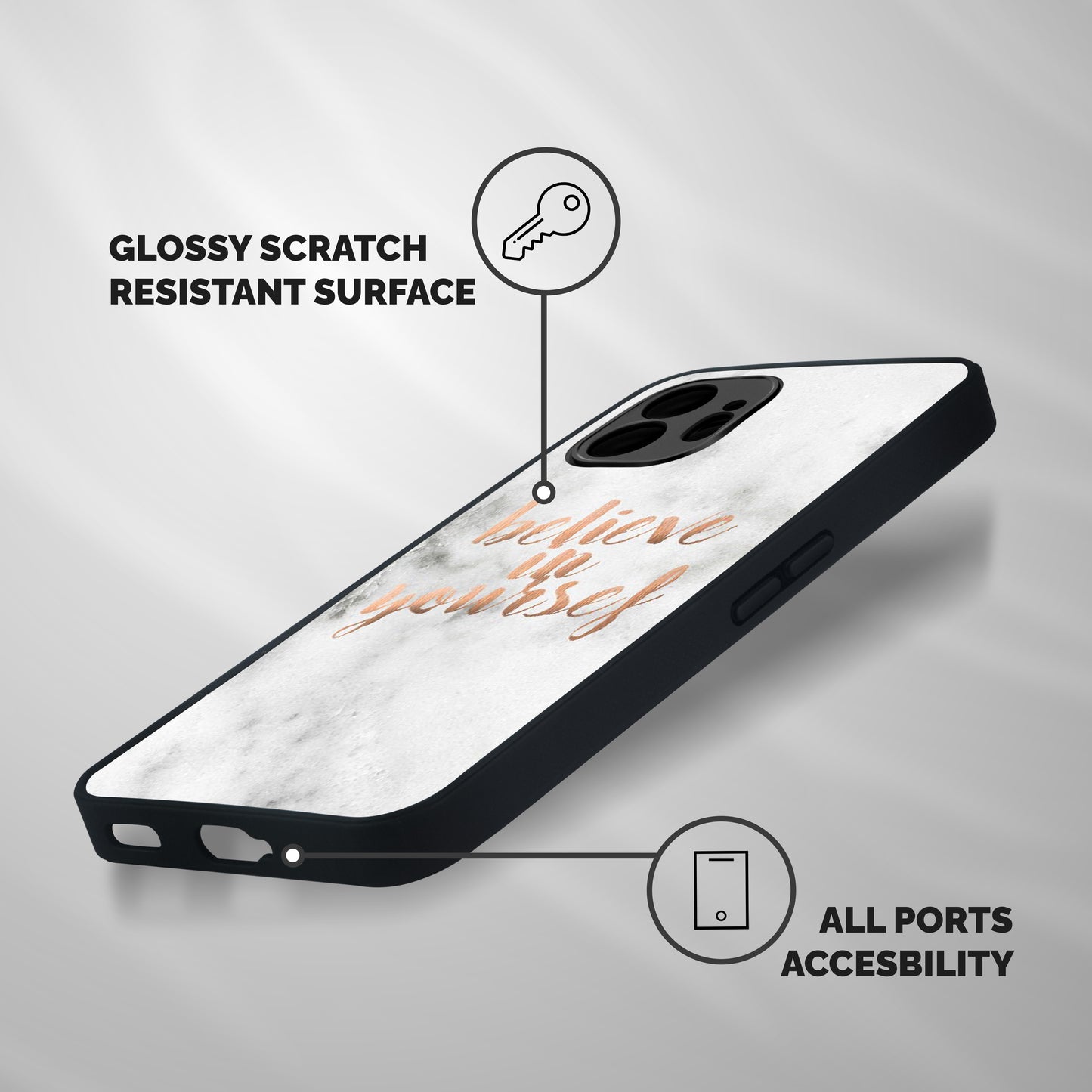 Believe in Yourself Shockproof Hybrid Protection (Metal + TPU) Back Case Cover