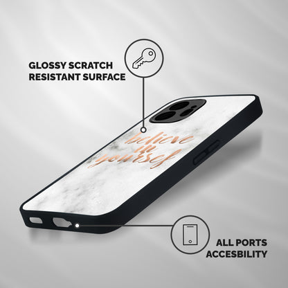 Believe in Yourself Shockproof Hybrid Protection (Metal + TPU) Back Case Cover