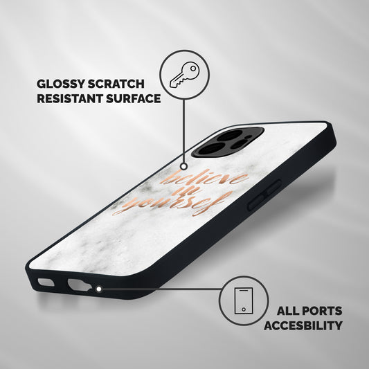 Believe in Yourself Shockproof Hybrid Protection (Metal + TPU) Back Case Cover