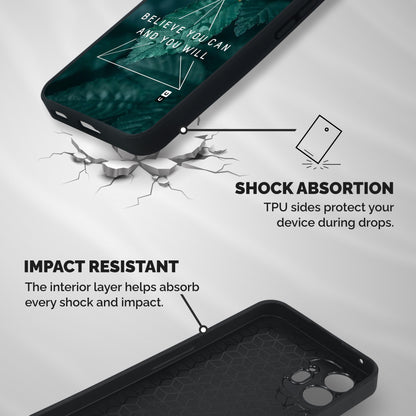 Believe You Can Motivation Shockproof Hybrid Protection (Metal + TPU) Back Case Cover