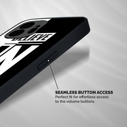Believe Yourself Black Shockproof Hybrid Protection (Metal + TPU) Back Case Cover