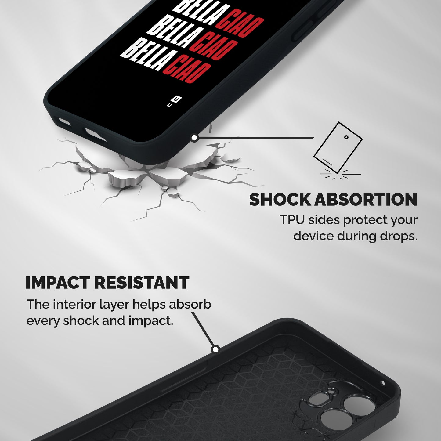 Bella Ciao Bella Ciao Bella Ciao Shockproof Hybrid Protection (Metal + TPU) Back Case Cover