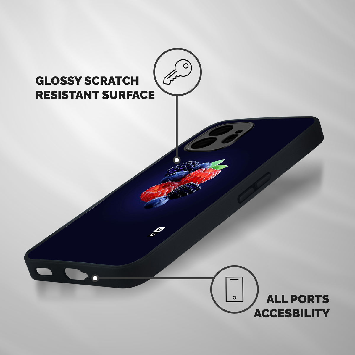 Berry Blast Shockproof Hybrid Protection (Metal + TPU) Back Case Cover
